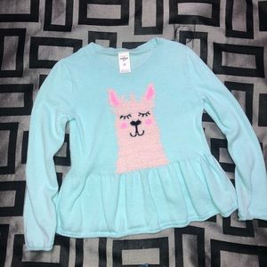 OSHKOSH blue peplum sweater 3T